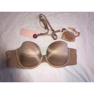 Victorias Secret Biofit Bra 36B Tan Multi Way Convertable New